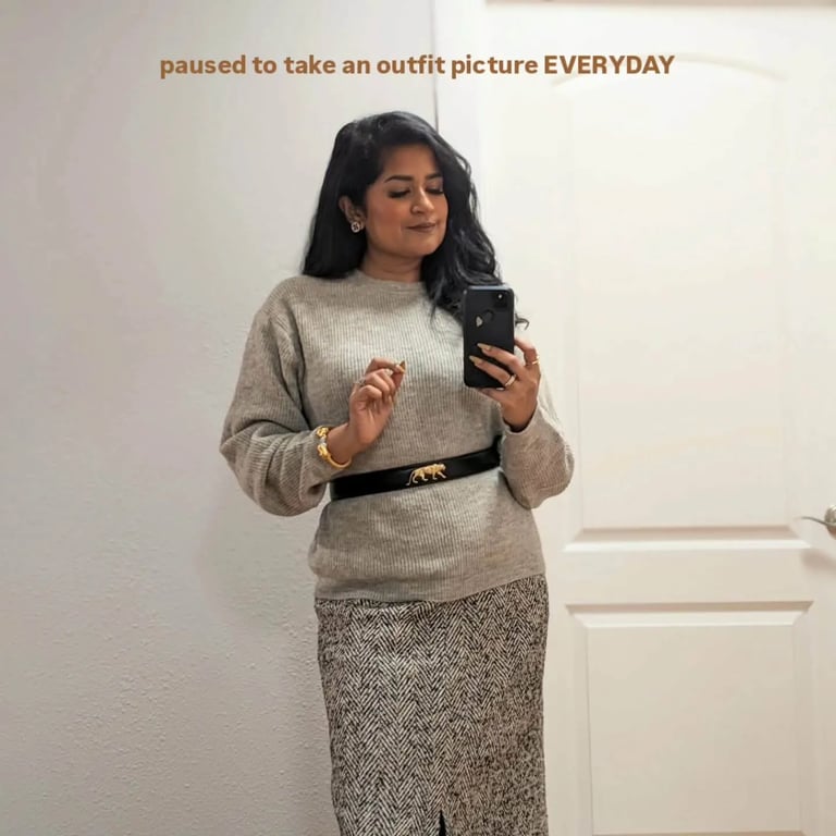 Casual Sweater and Skirt Combo