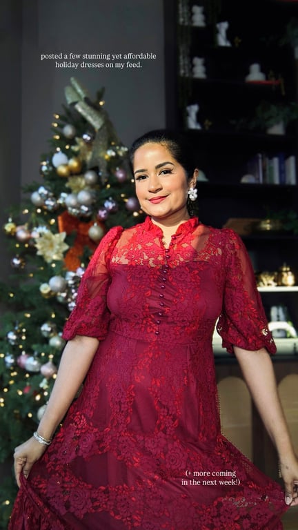 Festive Red Lace Elegance