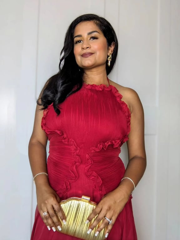 Elegant Red Maxi Look