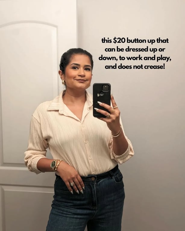 Casual Chic Button-Up and Jeans