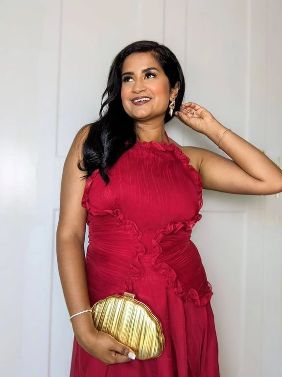 Elegant Red Evening Ensemble