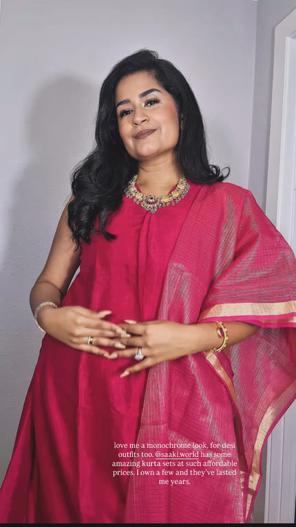 Monochrome Pink Kurta Set